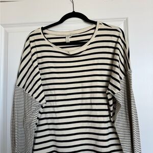 Striped Black and White Women's Top